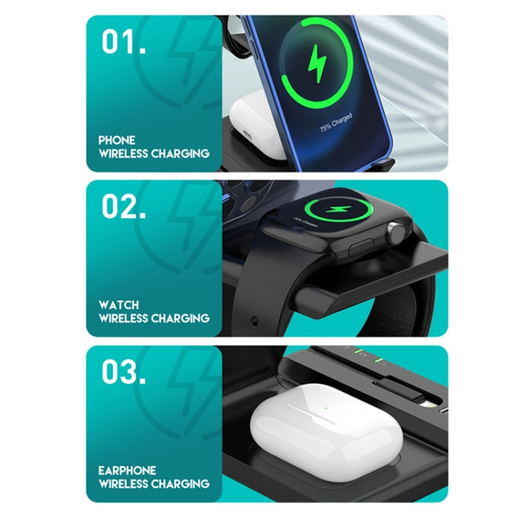 Support de chargeur sans fil rapide multifonction D2 15 W max. 6-en-1