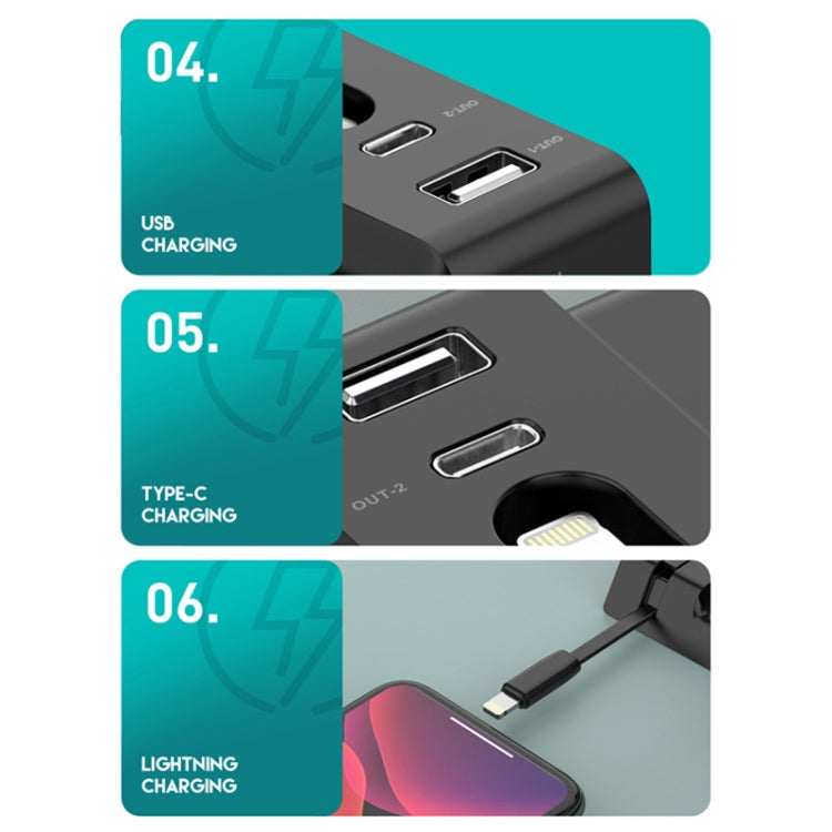 Support de chargeur sans fil rapide multifonction D2 15 W max. 6-en-1