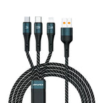 Câble de données de charge rapide 3 en 1 awei CL-972 Type-C / USB-C + 8 broches + Micro USB, longueur : 1,2 m
