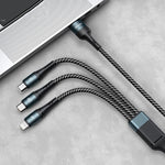 Câble de données de charge rapide 3 en 1 awei CL-972 Type-C / USB-C + 8 broches + Micro USB, longueur : 1,2 m