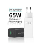 Chargeur de voyage rapide awei PD9 65W GaN, prise EU