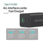 Chargeur de voyage rapide awei PD9 65W GaN, prise EU