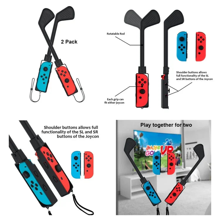 JYS JYS-NS215 Ensemble d'accessoires de sport somatosensoriel 10 en 1 pour Nintendo Switch, JYS 10 en 1