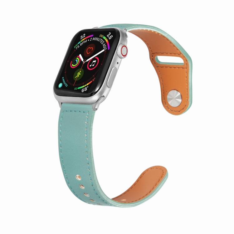 Bracelet en cuir avec boucle ardillon pour Apple Watch Series, 7 41mm / 6&SE&5&4 40mm / 3&2&1 38mm, 7 45mm / 6&SE&5&4 44mm / 3&2&1 42mm
