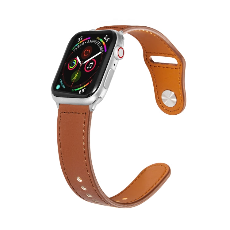 Bracelet en cuir avec boucle ardillon pour Apple Watch Series, 7 41mm / 6&SE&5&4 40mm / 3&2&1 38mm, 7 45mm / 6&SE&5&4 44mm / 3&2&1 42mm