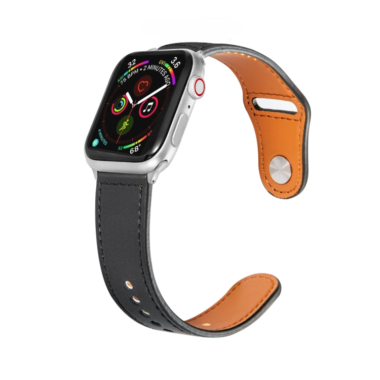 Bracelet en cuir avec boucle ardillon pour Apple Watch Series, 7 41mm / 6&SE&5&4 40mm / 3&2&1 38mm, 7 45mm / 6&SE&5&4 44mm / 3&2&1 42mm
