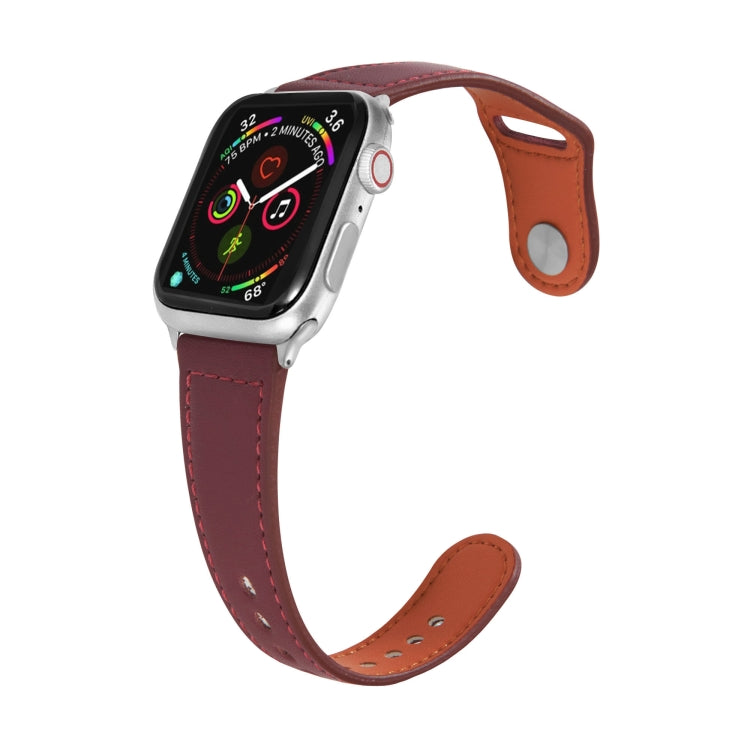 Bracelet en cuir avec boucle ardillon pour Apple Watch Series, 7 41mm / 6&SE&5&4 40mm / 3&2&1 38mm, 7 45mm / 6&SE&5&4 44mm / 3&2&1 42mm