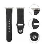 Bracelet en cuir avec boucle ardillon pour Apple Watch Series, 7 41mm / 6&SE&5&4 40mm / 3&2&1 38mm, 7 45mm / 6&SE&5&4 44mm / 3&2&1 42mm