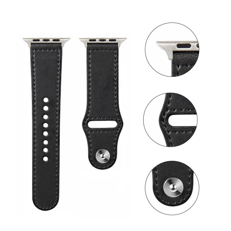 Bracelet en cuir avec boucle ardillon pour Apple Watch Series, 7 41mm / 6&SE&5&4 40mm / 3&2&1 38mm, 7 45mm / 6&SE&5&4 44mm / 3&2&1 42mm
