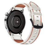Bracelet de montre en cuir véritable avec fil de couture, pour Samsung Galaxy Watch 3 45mm, pour Huawei Watch GT 3 46mm