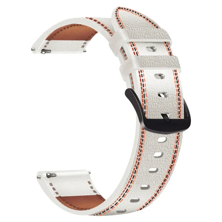 Bracelet de montre en cuir véritable avec fil de couture, pour Samsung Galaxy Watch 3 45mm, pour Huawei Watch GT 3 46mm