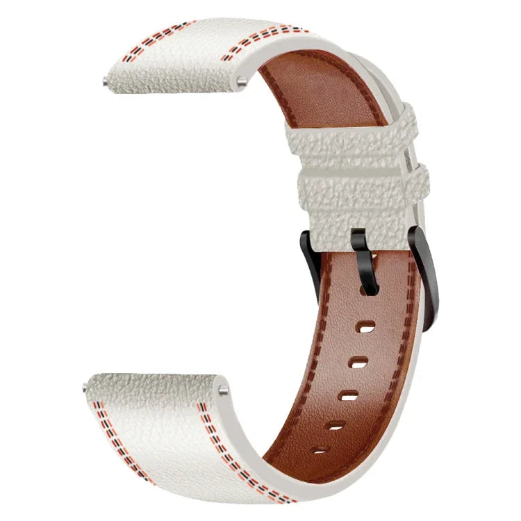 Bracelet de montre en cuir véritable avec fil de couture, pour Samsung Galaxy Watch 3 45mm, pour Huawei Watch GT 3 46mm