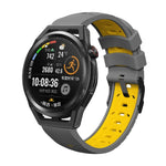 Bracelet de montre en silicone à trois rangées de trous trapézoïdaux, pour Samsung Galaxy Watch 4 / Watch4 Classic, pour Samsung Galaxy Watch 42 mm, pour Samsung Galaxy Watch 46 mm, pour Samsung Galaxy Watch Active