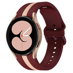 For Samsung Galaxy Watch4 40/44mm / Watch4 Classic 42/46mm Three Vertical Stripes Two-color Silicone Watch Band