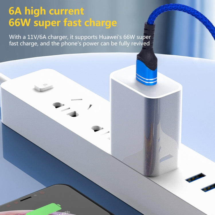 Câble de chargement USB tressé 6A, Longueur du câble : 1m, USB-C / Type-C, Micro USB, 8 broches