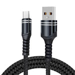 Câble de chargement USB tressé 6A, Longueur du câble : 1m, USB-C / Type-C, Micro USB, 8 broches