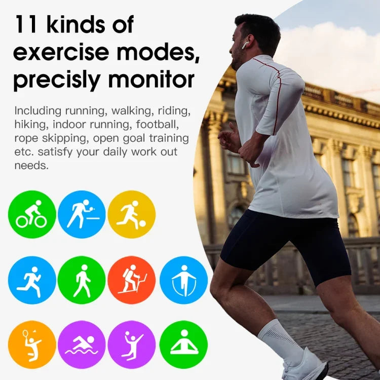 Montre connectée S20S avec écran HD de 1,4 pouce, étanche IP68, compatible avec le contrôle de la musique, la prise de photos via Bluetooth, le suivi de la fréquence cardiaque et de la pression artérielle.
