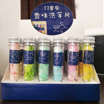 10 mini-savons confettis jetables portables en forme de tube, boîte, séries : Animaux, Succulentes, Fruits, Mots, Constellations, Bébé Cochon