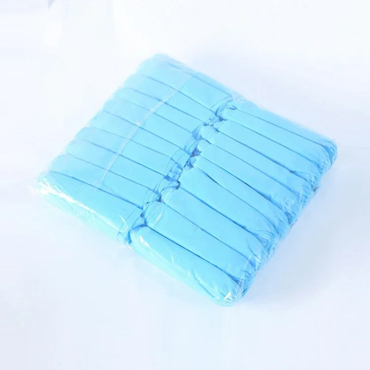 100 pièces de couvre-chaussures jetables 400g pour nettoyage intérieur, épaissis, en tissu non tissé, surchaussures en tissu