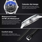 Montre quartz étanche YAZOLE 513 avec bracelet en cuir et calendrier