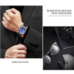 Montre quartz étanche YAZOLE 513 avec bracelet en cuir et calendrier