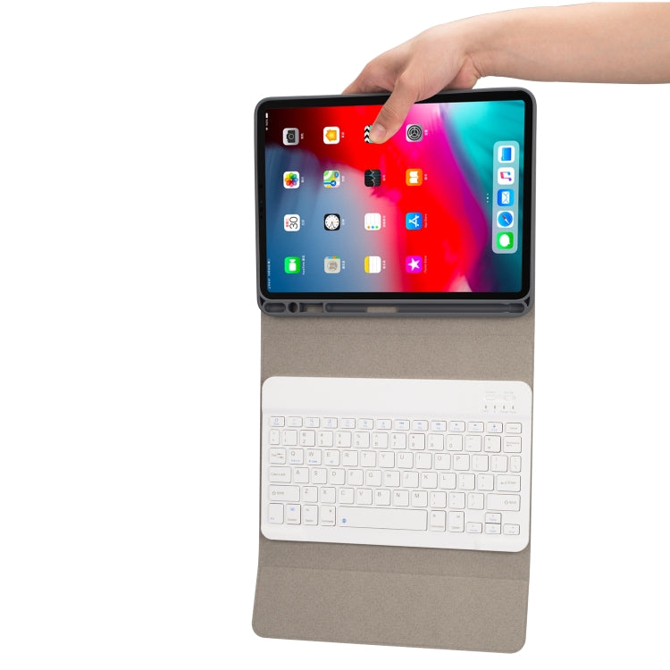 Étui en cuir à rabat horizontal avec clavier Bluetooth magnétique détachable et texture en tissu pour iPad Pro 11 2020 / 2018 avec support et emplacement pour stylet, Rétroéclairage RK11, RK11D