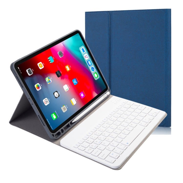 Étui en cuir à rabat horizontal avec clavier Bluetooth magnétique détachable et texture en tissu pour iPad Pro 11 2020 / 2018 avec support et emplacement pour stylet, Rétroéclairage RK11, RK11D