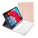 Étui en cuir à rabat horizontal avec clavier Bluetooth magnétique détachable et texture en tissu pour iPad Pro 11 2020 / 2018 avec support et emplacement pour stylet, Rétroéclairage RK11, RK11D
