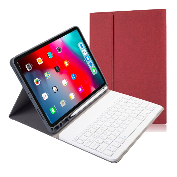 Étui en cuir à rabat horizontal avec clavier Bluetooth magnétique détachable et texture en tissu pour iPad Pro 11 2020 / 2018 avec support et emplacement pour stylet, Rétroéclairage RK11, RK11D