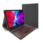 Étui en cuir à rabat horizontal avec clavier Bluetooth magnétique détachable et texture en tissu pour iPad Pro 11 2020 / 2018 avec support et emplacement pour stylet, Rétroéclairage RK11, RK11D