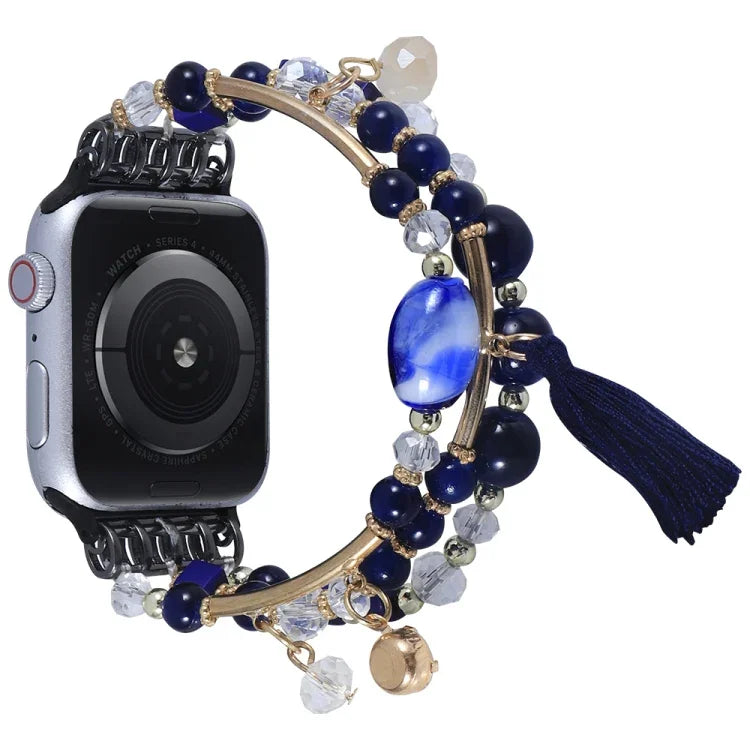 Bracelet de Montre à Maillons Ronds pour Apple Watch Series, 7 41mm / 6&SE&5&4 40mm / 3&2&1 38mm, 7 45mm / 6&SE&5&4 44mm / 3&2&1 42mm