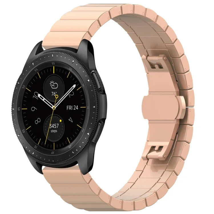 Bracelet en acier inoxydable avec boucle papillon 46mm, pour Galaxy Watch