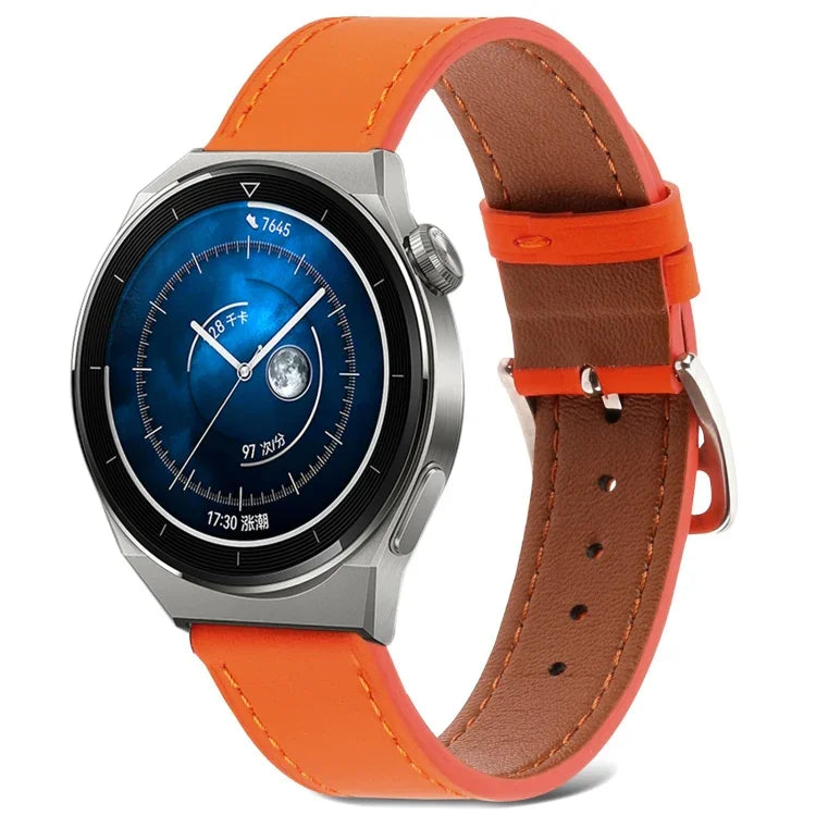 Bracelet de montre en cuir véritable à tissage uni, pour Samsung Galaxy Watch4 20mm, pour Huawei Watch GT 3 Pro 22mm