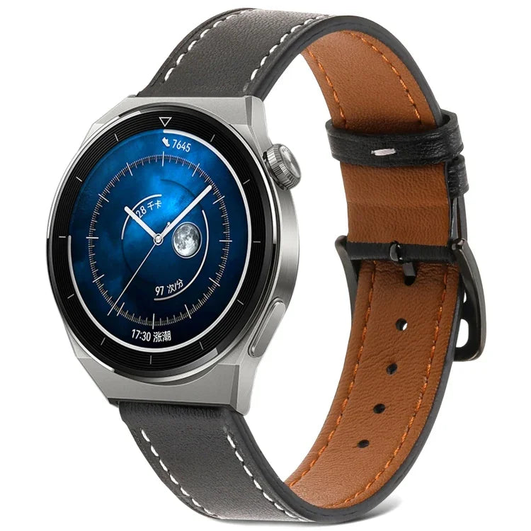 Bracelet de montre en cuir véritable à tissage uni, pour Samsung Galaxy Watch4 20mm, pour Huawei Watch GT 3 Pro 22mm