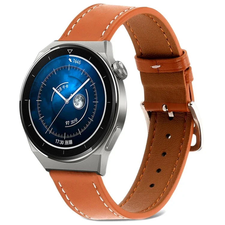 Bracelet de montre en cuir véritable à tissage uni, pour Samsung Galaxy Watch4 20mm, pour Huawei Watch GT 3 Pro 22mm