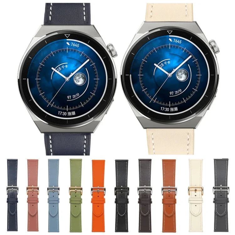 Bracelet de montre en cuir véritable à tissage uni, pour Samsung Galaxy Watch4 20mm, pour Huawei Watch GT 3 Pro 22mm