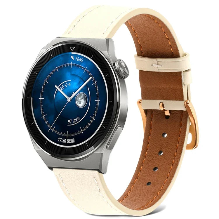 Bracelet de montre en cuir véritable à tissage uni, pour Samsung Galaxy Watch4 20mm, pour Huawei Watch GT 3 Pro 22mm