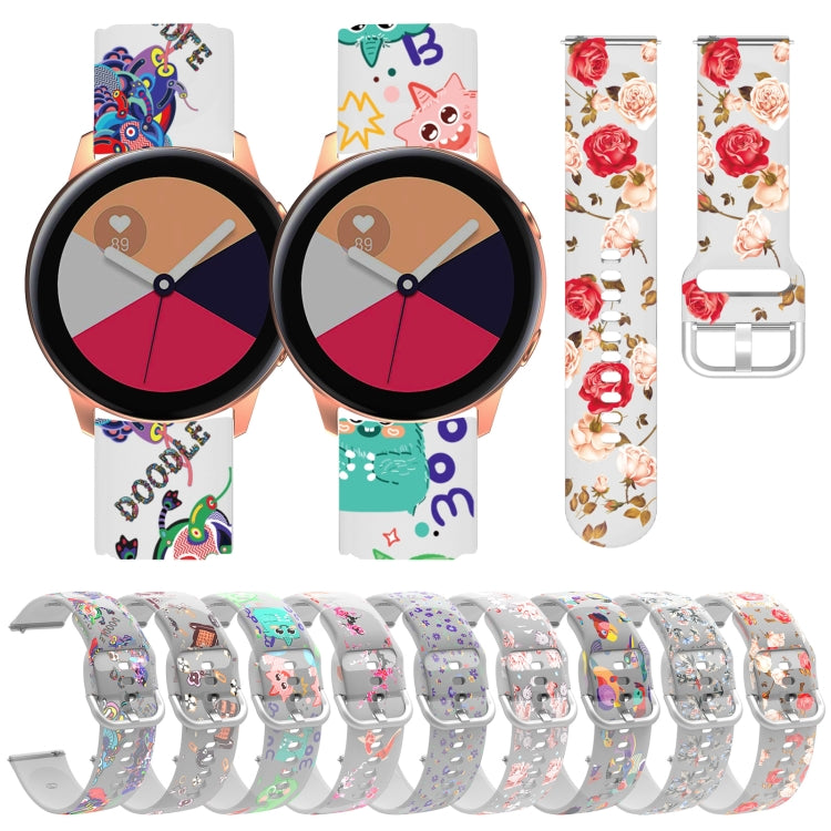 Bracelet de montre transparent en silicone TPU imprimé, pour Samsung Galaxy Watch4 20mm, pour Huawei Watch GT 3 Pro 22mm