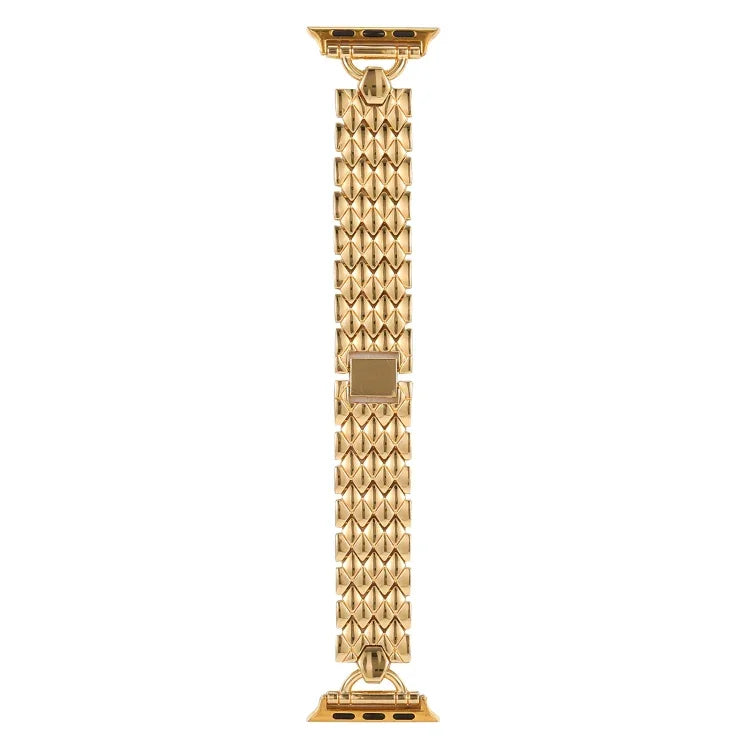 Bracelet de montre en métal losange en forme de D pour Apple Watch Series, 7 45mm / 6&SE&5&4 44mm / 3&2&1 42mm, 7 41mm / 6&SE&5&4 40mm / 3&2&1 38mm