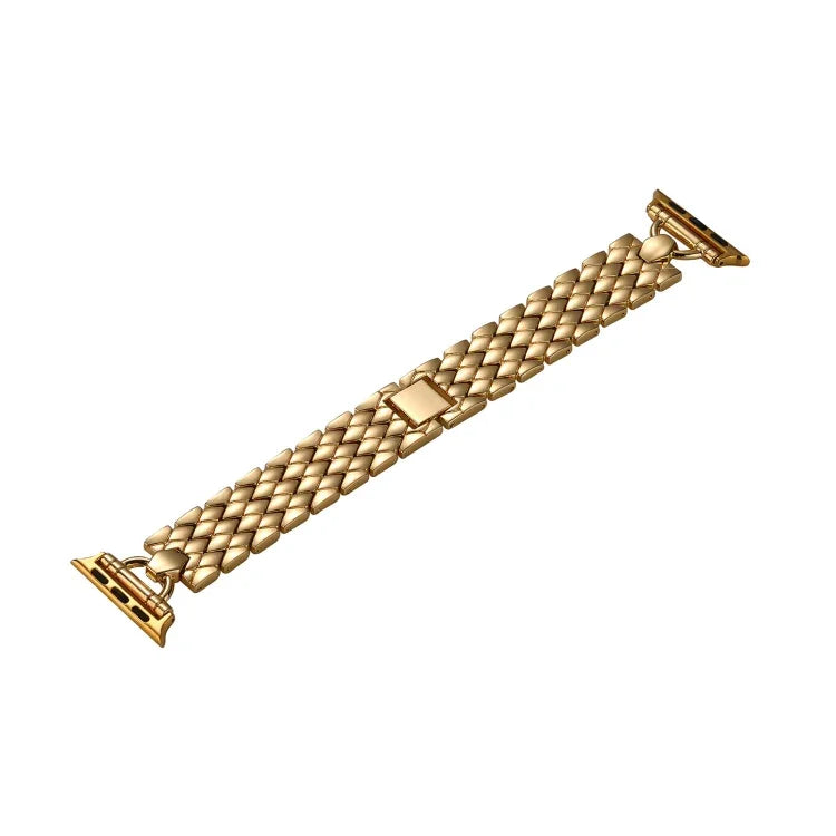 Bracelet de montre en métal losange en forme de D pour Apple Watch Series, 7 45mm / 6&SE&5&4 44mm / 3&2&1 42mm, 7 41mm / 6&SE&5&4 40mm / 3&2&1 38mm