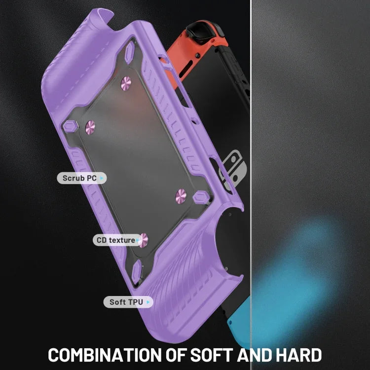 Manette de jeu avec étui de protection en TPU et PC pour Switch OLED