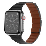 Bracelet de Montre en Cuir Magnétique Puissant pour Apple Watch Series, 7 41mm / 6&SE&5&4 40mm / 3&2&1 38mm, 7 45mm / 6&SE&5&4 44mm / 3&2&1 42mm