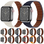 Bracelet de Montre en Cuir Magnétique Puissant pour Apple Watch Series, 7 41mm / 6&SE&5&4 40mm / 3&2&1 38mm, 7 45mm / 6&SE&5&4 44mm / 3&2&1 42mm