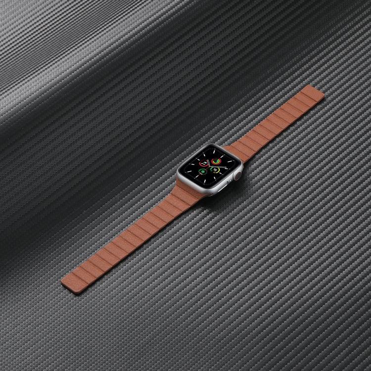 Bracelet de Montre en Cuir Magnétique Puissant pour Apple Watch Series, 7 41mm / 6&SE&5&4 40mm / 3&2&1 38mm, 7 45mm / 6&SE&5&4 44mm / 3&2&1 42mm