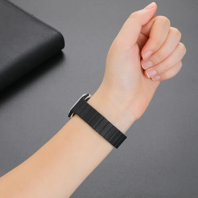Bracelet de Montre en Cuir Magnétique Puissant pour Apple Watch Series, 7 41mm / 6&SE&5&4 40mm / 3&2&1 38mm, 7 45mm / 6&SE&5&4 44mm / 3&2&1 42mm