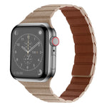 Bracelet de Montre en Cuir Magnétique Puissant pour Apple Watch Series, 7 41mm / 6&SE&5&4 40mm / 3&2&1 38mm, 7 45mm / 6&SE&5&4 44mm / 3&2&1 42mm
