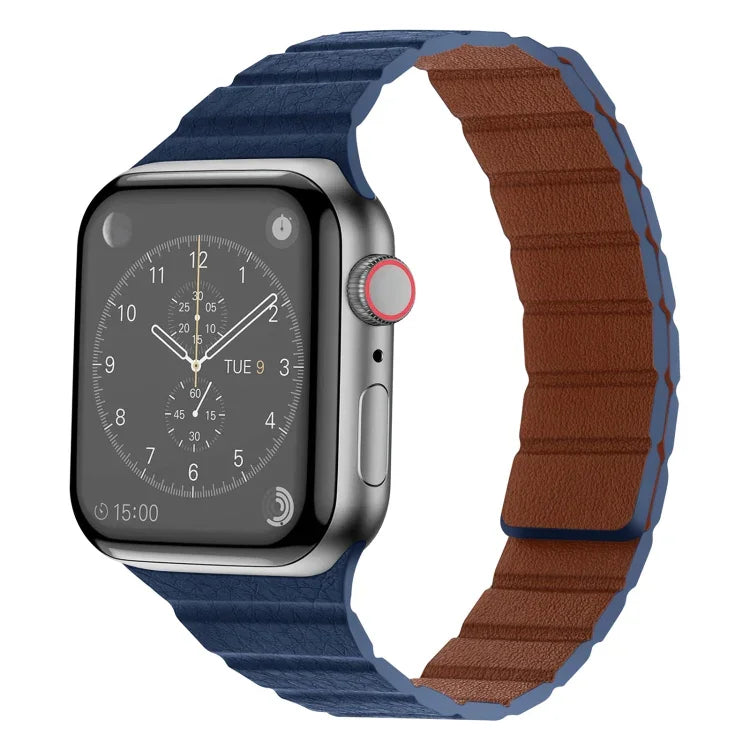 Bracelet de Montre en Cuir Magnétique Puissant pour Apple Watch Series, 7 41mm / 6&SE&5&4 40mm / 3&2&1 38mm, 7 45mm / 6&SE&5&4 44mm / 3&2&1 42mm