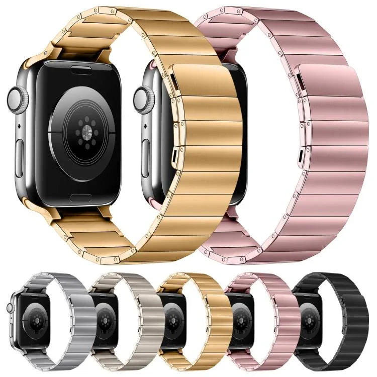 Bracelet de montre en acier magnétique pour Apple Watch Series, 7 41mm / 6&SE&5&4 40mm / 3&2&1 38mm, 7 45mm / 6&SE&5&4 44mm / 3&2&1 42mm
