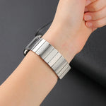Bracelet de montre en acier magnétique pour Apple Watch Series, 7 41mm / 6&SE&5&4 40mm / 3&2&1 38mm, 7 45mm / 6&SE&5&4 44mm / 3&2&1 42mm