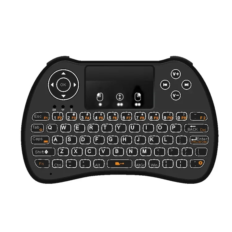 Clavier QWERTY sans fil H9 Mini 2,4 GHz avec souris aérienne, rétroéclairage blanc et pavé tactile pour PC et TV.
